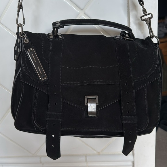 Proenza Schouler medium black suede PS1 with gunmetal hardware - like new! - Picture 2 of 10